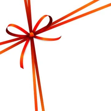 Red colored ribbon bow Illustrazione stock
