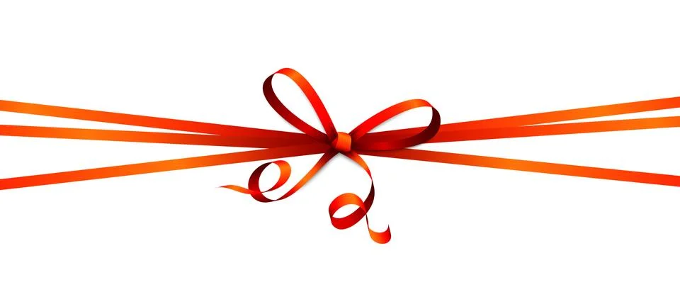 Red colored ribbon bow Stock Illustration
