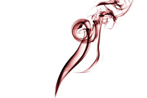 Red colored smoke on a white background. Stock Photos