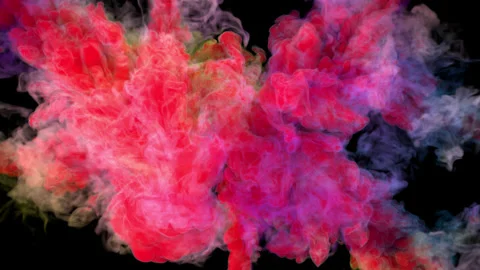 Red Colored Smokes Collision Stock Footage 236956755