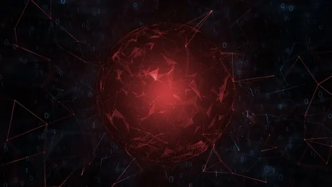 Red colored sphere with binary numbers Stock Footage 97176391