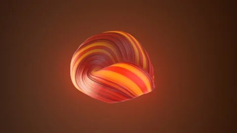 Red colored twisted shape. Abstract geometric 3D render loop animation. 4K, UHD Video stock 116102607