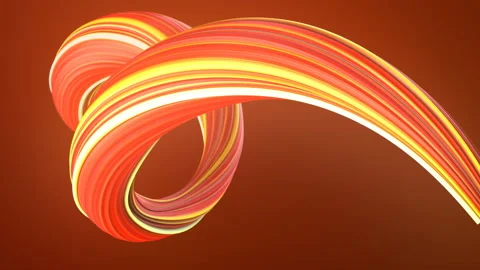 Red colored twisted shape. Abstract geometric 3D render loop animation. 4K, UHD Video stock 119310305