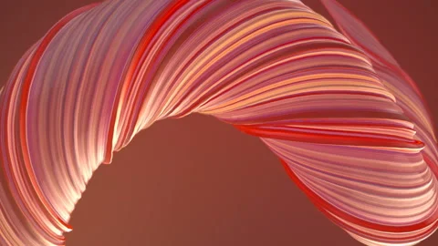 Red colored twisted shape. Abstract geometric 3D render loop animation. HD Video stock 122829306