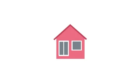 Red colorful architectural infographic animation icon with technical house Stock Footage 307287853