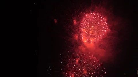 Red colorful fireworks.14 스톡 동영상 104915664