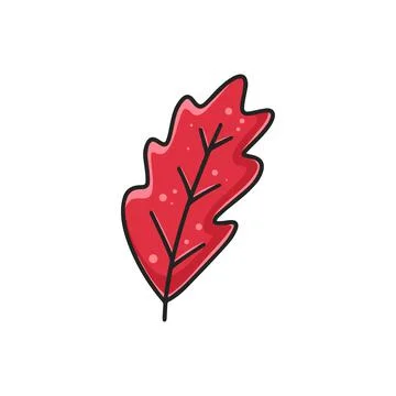 Red colorful single tree leaf clipart Stock Illustration