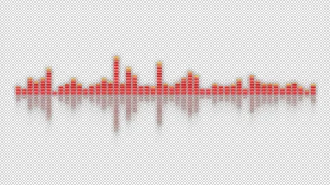 Red colorful sound pulse loop animation with reflection, alpha channel Stock Footage 245943567