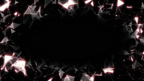 Red colors. Network operation. A shining frame of lines, dots and triangles Video stock 92889738
