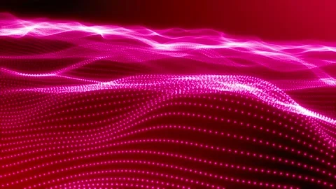 Red colour Abstract technology wave of particles. Big data visualization. D.. Stock Footage 251840986