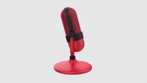 Red colour mic Alpha channel Stock Footage 267407958