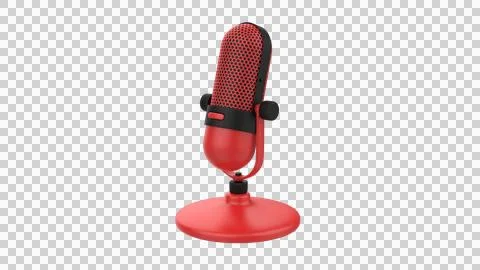 Red colour mic Stock Illustration