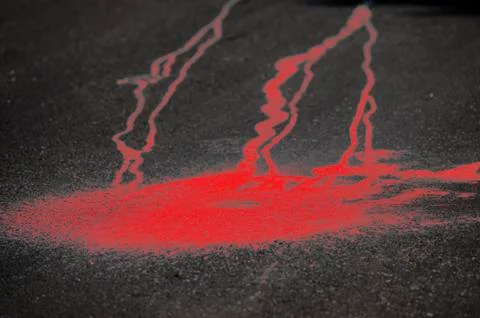 Red colour on the pavement Stock Photos