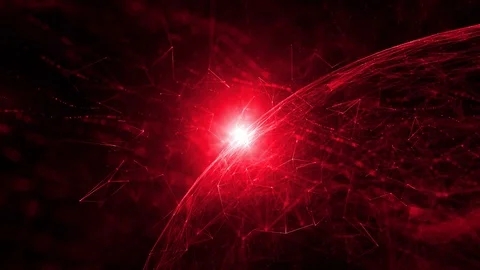 Red coloured 3d sphere cyberspace Видео 125769033
