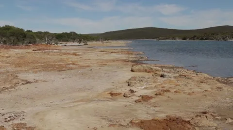 Red coloured Australian River side Stock Footage 60004586