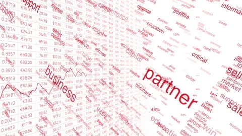 Red coloured business word cloud on white background Stock Footage 341155074