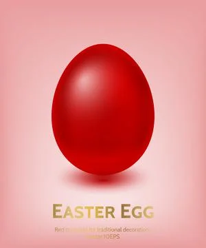 Red Coloured Easter Egg Template Stock Illustration