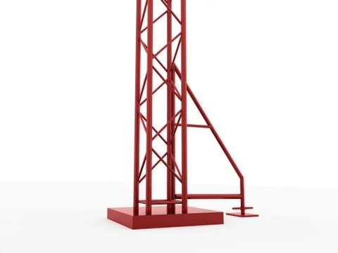 Red column construction rendered on white background Illustrazione stock