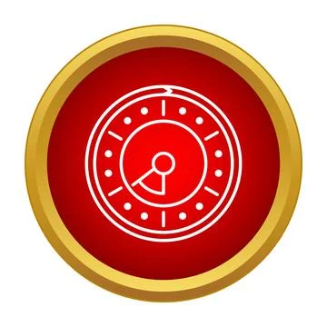 Red combination lock dial security icon Stock Illustration