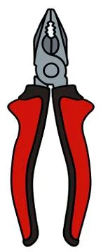Red combination pliers Stock Illustration