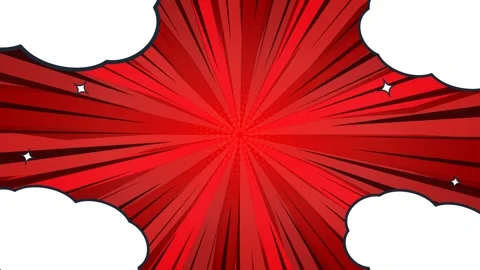 Red comic book burst background with speech bubbles. 4K Stock Footage 341847539