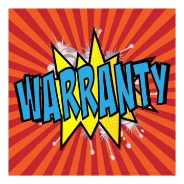 Red Comic book explosion with text Warranty, vector illustration Stock Illustration