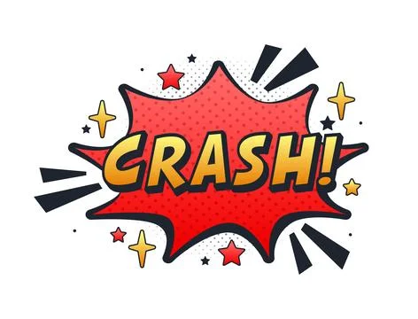 Red comic book explosion with text crash, pop art style Stock Illustration