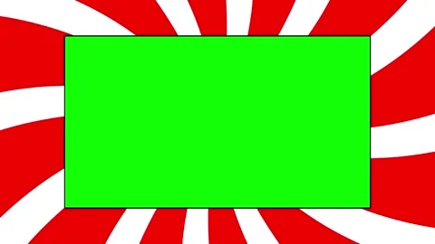 Red comic frame green screen with radial burst Stock Footage 308982164