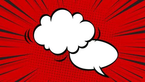 Red comic speech bubble background Stock Illustration