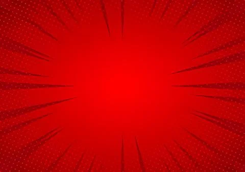 Red comic style burst background with dots and lines イラスト素材