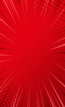 Red comic zoom with lines and dots - Vector Stock Illustration