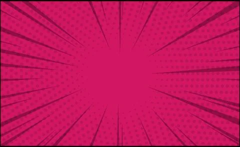 Red comic zoom with lines and dots - Vector Stock Illustration