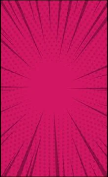 Red comic zoom with lines and dots - Vector Stock Illustration