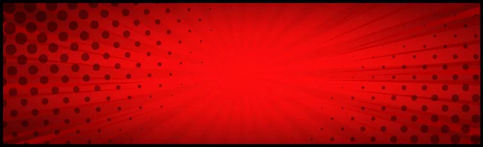 Red comic zoom with lines and dots - Vector 库存插图