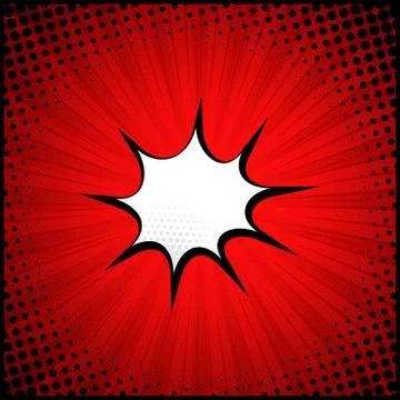 Red comic zoom with lines and dots - Vector 库存插图