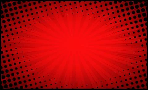 Red comic zoom with lines and dots - Vector 库存插图