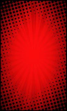 Red comic zoom with lines and dots - Vector 库存插图