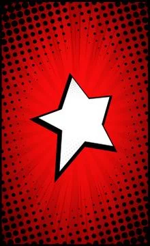 Red comic zoom with lines and dots - Vector Illustrazione stock