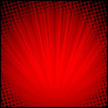 Red comic zoom with lines and dots - Vector 库存插图