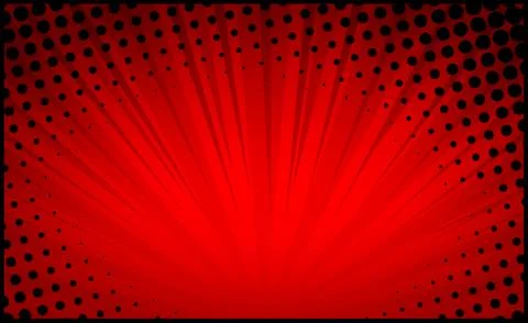 Red comic zoom with lines and dots - Vector イラスト素材