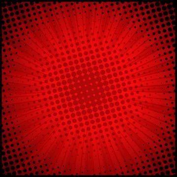 Red comic zoom with lines and dots - Vector 스톡 일러스트