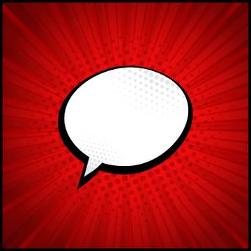 Red comic zoom with lines and dots - Vector Stock Illustration