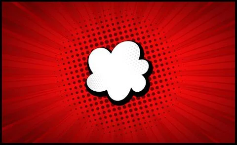 Red comic zoom with lines and dots - Vector 库存插图