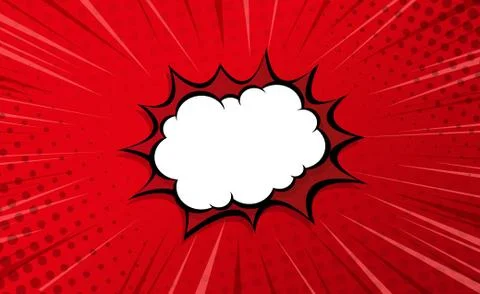 Red comic zoom with lines and dots - Vector 库存插图