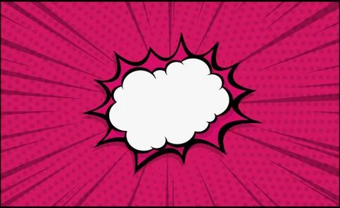 Red comic zoom with lines and dots - Vector 库存插图