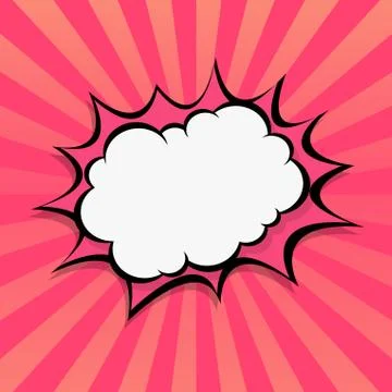 Red comic zoom with lines and dots - Vector Illustrazione stock