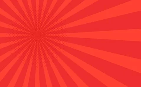 Red comic zoom with lines and dots - Vector Stock Illustration