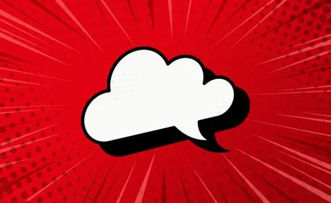 Red comic zoom with lines, dots and white elements - Vector Stock Illustration