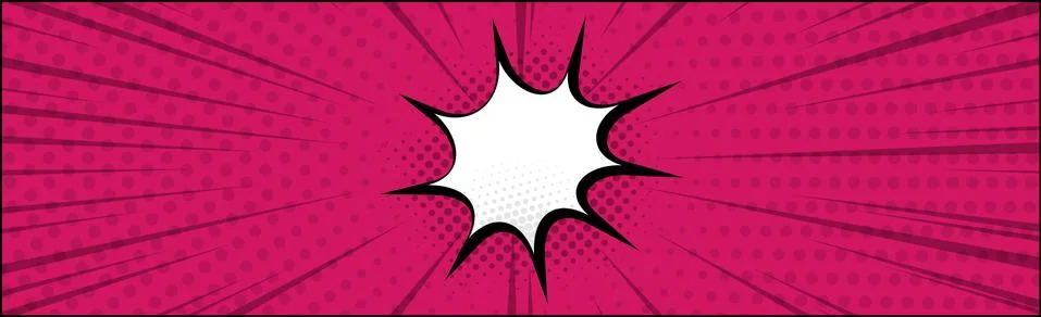Red comic zoom with lines, dots and white elements - Vector 스톡 일러스트