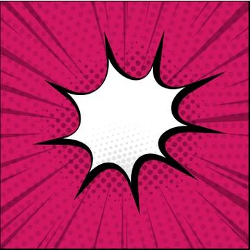 Red comic zoom with lines, dots and white elements - Vector 스톡 일러스트